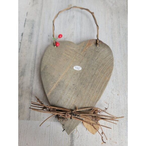 Happy holidays snowman face rustic heart mini Xmas home decor - Picture 4 of 4